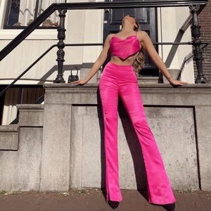 Zara Hot Pink Flare Pants